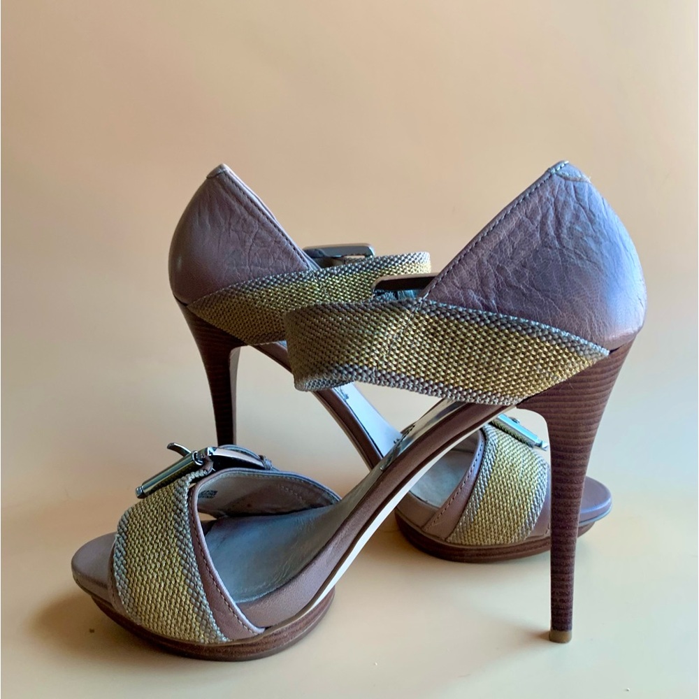 MICHAEL Michael Kors Leather Platform Heel with Buckle Detail